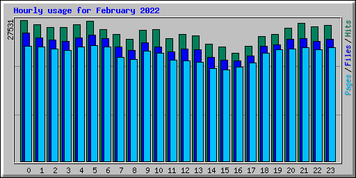 Hourly usage for February 2022